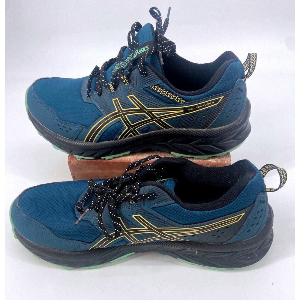 Asics Gel-Venture 9 Trail Running‎ Shoes Teal/ Yellow Ortholite insoles Size 9.5